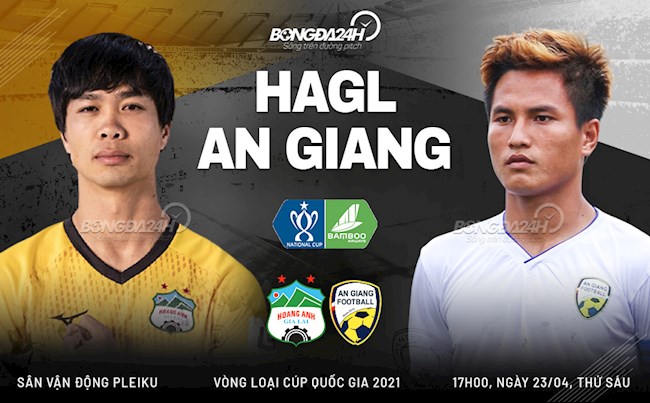 Trực tiếp bóng đá HAGL vs An Giang trận đấu lúc 17h00 ngày hôm nay 23/4 vòng loại Cúp quốc gia Việt Nam 2021