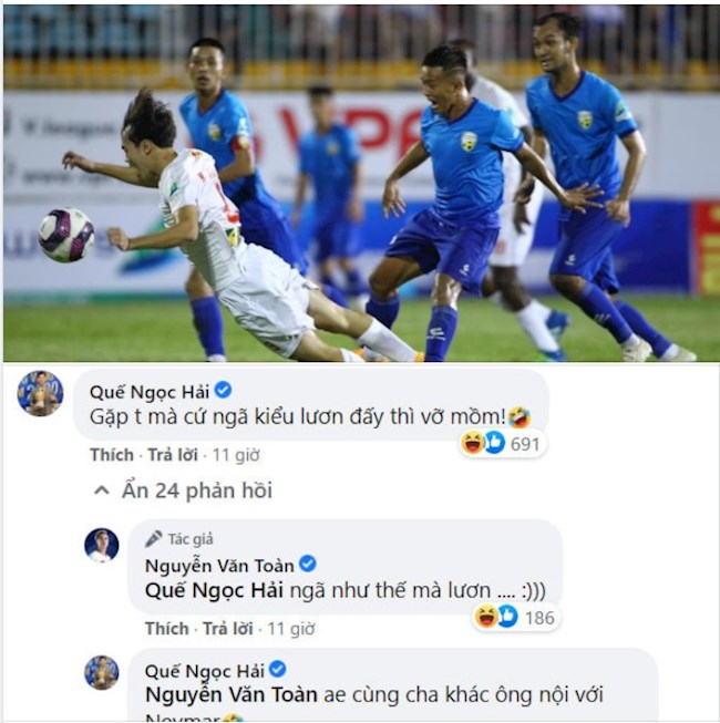 Quế Ngọc Hải dọa cho Văn Toàn no đòn nếu tiếp tục ngã giả vờ Quế Ngọc Hải dọa cho Văn Toàn no đòn nếu tiếp tục ngã giả vờ