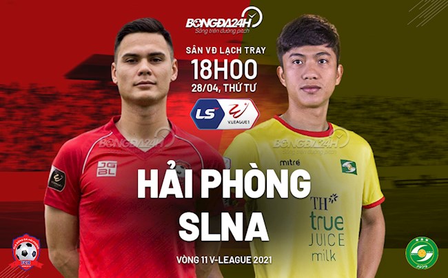 Trực tiếp bóng đá Hải Phòng vs SLNA trận đấu vòng 11 V-League 2021 lúc 18h00 ngày hôm nay 28/4