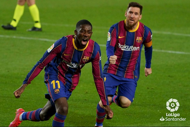 Dembele ghi bàn duy nhất cho Barca ở phút thi đấu chính thức cuối cùng