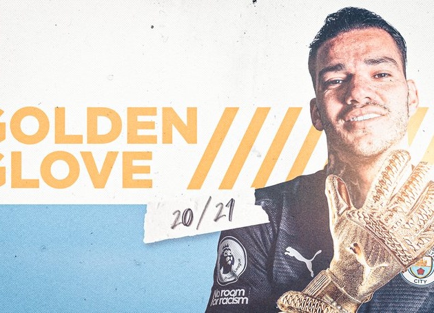 Ederson giành Găng tay vàng ở Ngoại hạng Anh