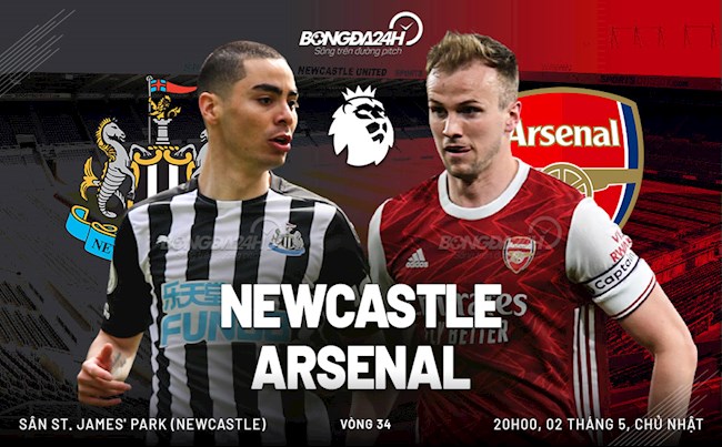 Trực tiếp bóng đá Newcastle vs Arsenal trận đấu vòng 34 Ngoại hạng Anh 2020/21 lúc 20h00 ngày hôm nay 2/5