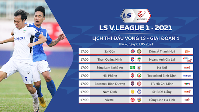 Lịch thi đấu vòng 13 V-League 2021