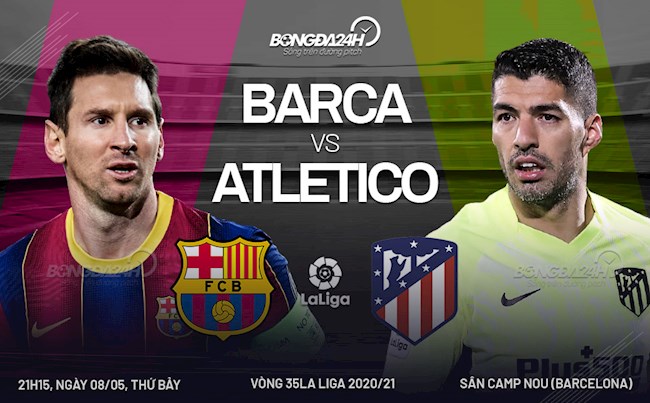 Trực tiếp bóng đá Barca vs Atletico Madrid trận đấu vòng 35 La Liga 2020/21 lúc 21h15 ngày hôm nay 8/5