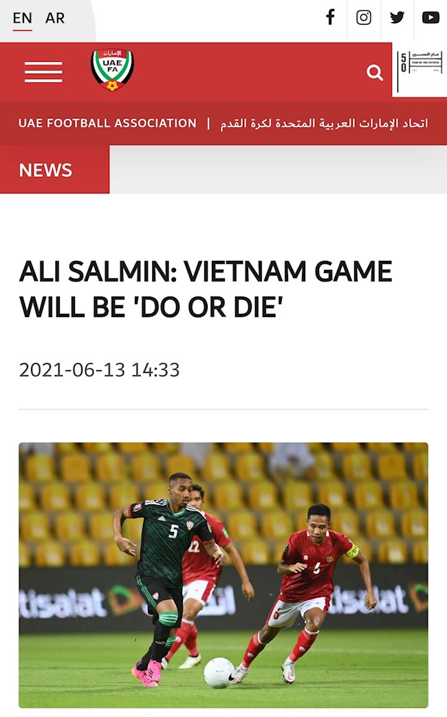 Ali Salmin khẳng định quyết tâm hạ gục ĐT Việt Nam