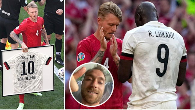 Rớt nước mắt với màn tri ân Christian Eriksen ở trận đấu giữa Đan Mạch và Bỉ