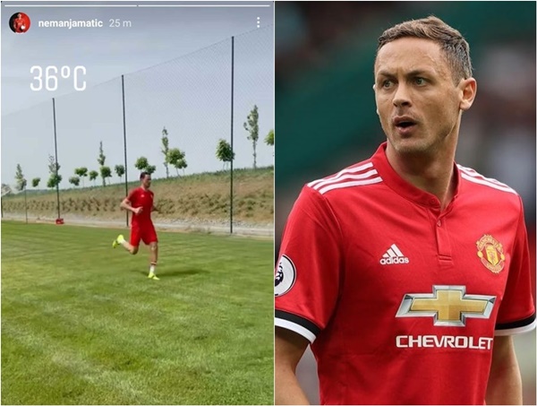 Nemanja Matic tập luyện bất chấp trời nắng nóng