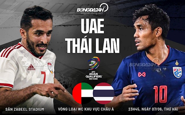 Trực tiếp bóng đá UAE vs Thái Lan trận đấu bảng G vòng loại World Cup 2022 lúc 23h45 ngày 7/6