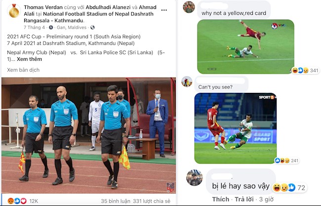 Facebook của trọng tài Ahmad Ali