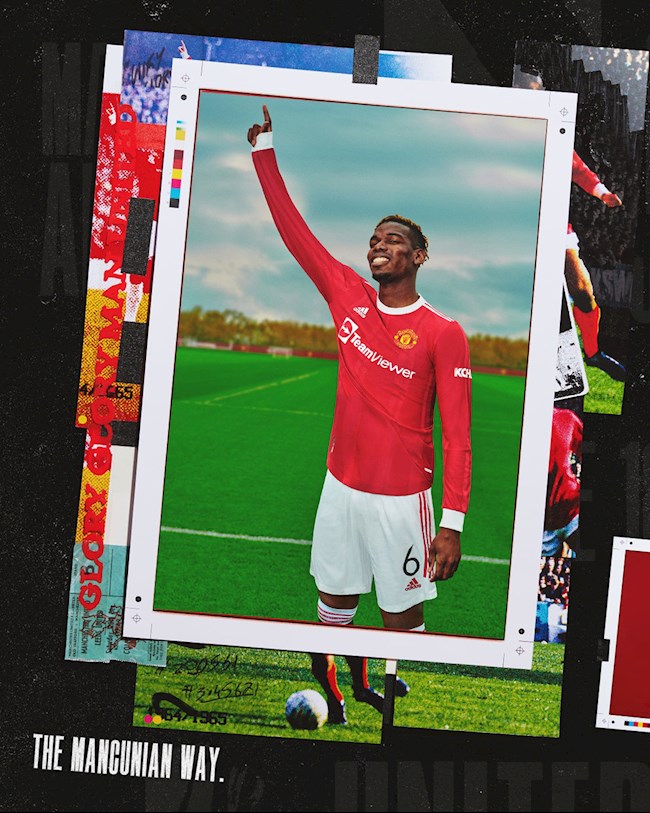 Pogba trong áo đấu Manchester United mùa giải 2021/2022