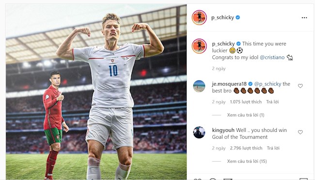 Hụt Vua phá lưới EURO, Patrik Schick khen Ronaldo may mắn hơn hình ảnh Hụt Vua phá lưới EURO, Patrik Schick khen Ronaldo may mắn hơn hình ảnh