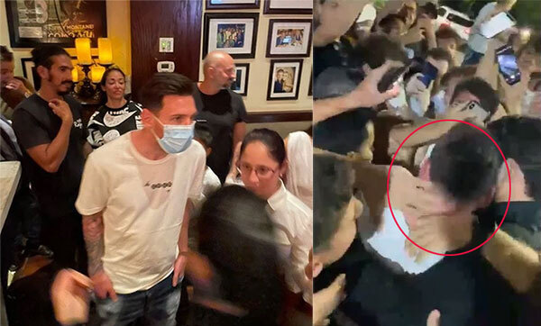 Rất nhiều NHM chờ đợi để chụp hình Messi