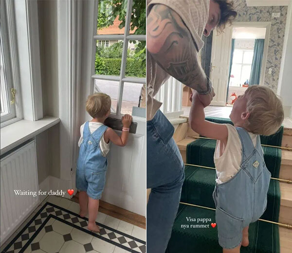 Victor Lindelof gặp lại con trai