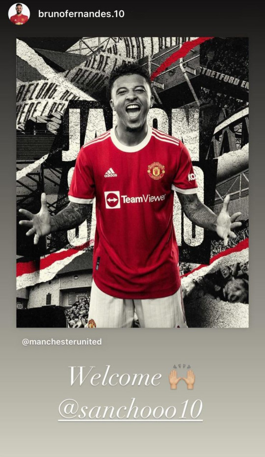 Bruno Fernandes chào đón Jadon Sancho