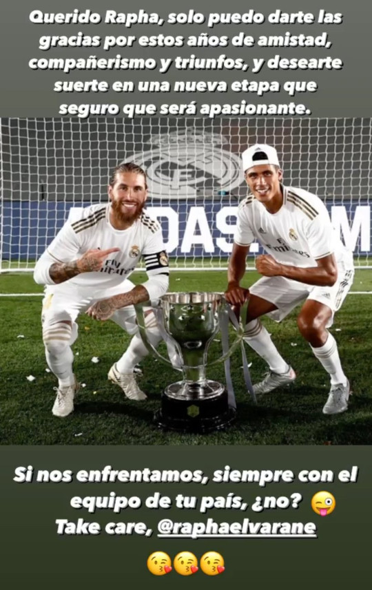 Sergio Ramos có vài lời nhắn gửi đến Varane