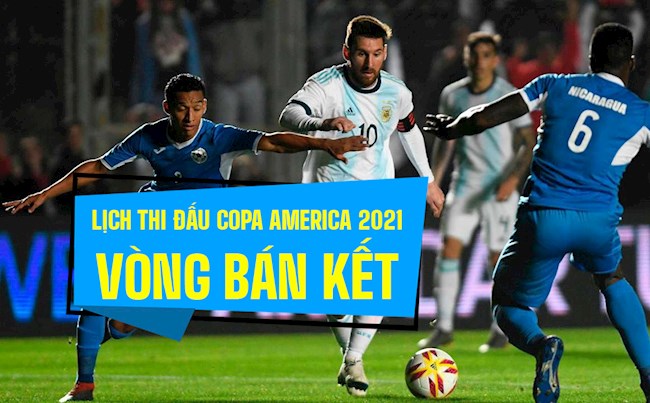 Lịch thi đấu Copa America 2021 vòng bán kết - Trực tiếp FPT