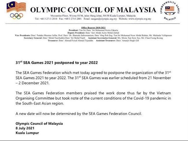 SEA Games 31 chính thức bị hoãn hình ảnh