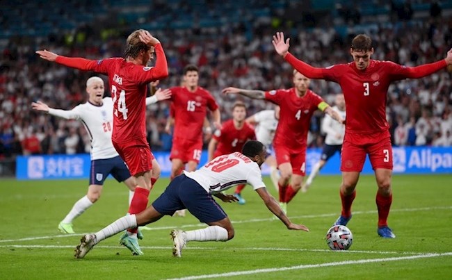 VIDEO: Tranh cãi nảy lửa tình huống Raheem Sterling đổ gục kiếm penalty cho ĐT Anh