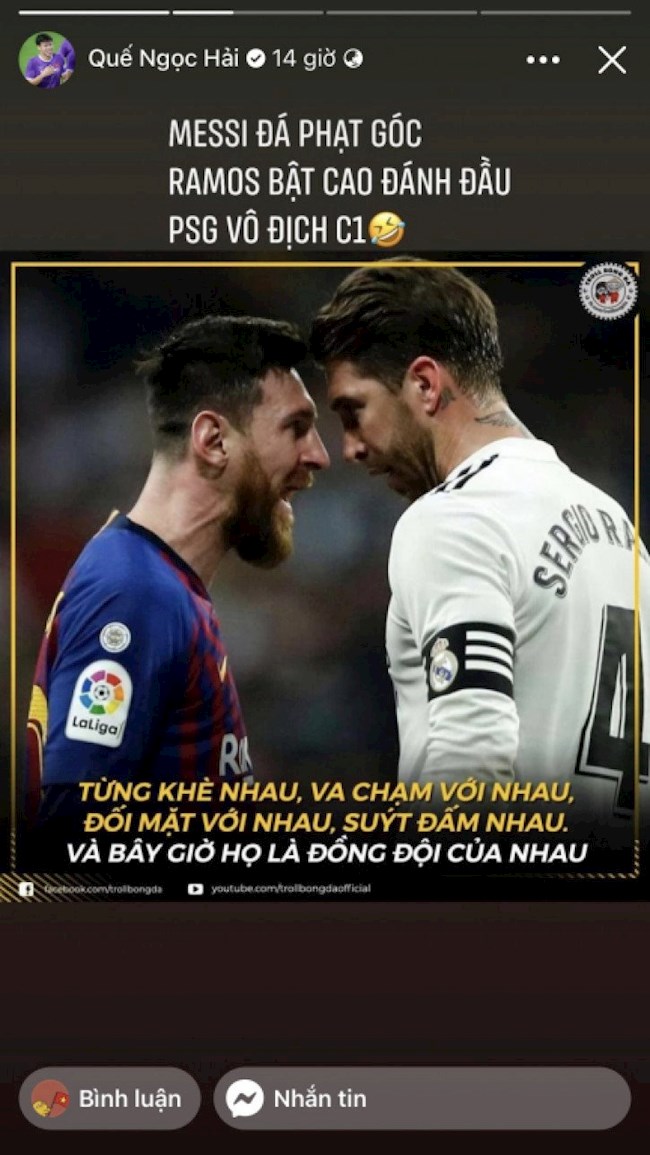 Quế Ngọc Hải viết kịch bản trong mơ cho Messi