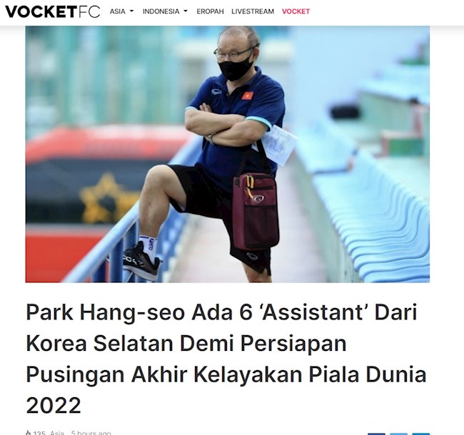 Trang Vocket FC của Malaysia vừa có bài viết đánh giá cao sự chuẩn bị của HLV Park Hang Seo cho vòng loại World Cup