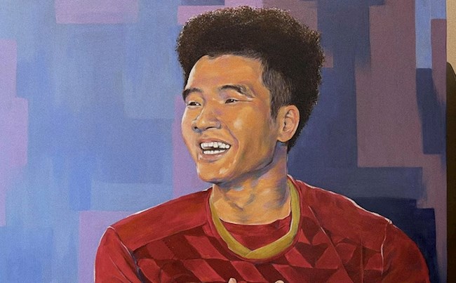 Đức Chinh được bạn gái vẽ chân dung cực chất