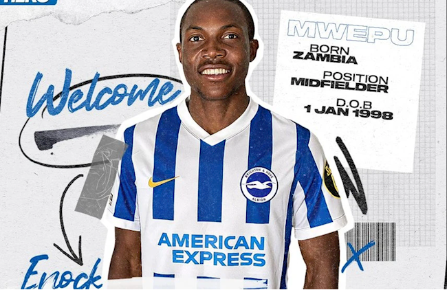Enock Mwepu đến Brighton với giá 23 triệu euro từ RB Salzburg xếp thứ 9.