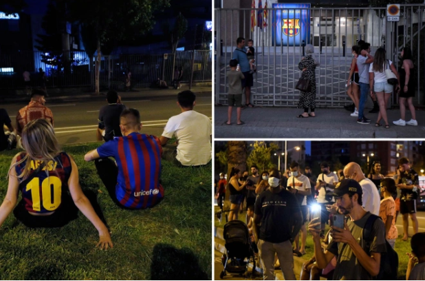 NHM Barca tụ tập bên ngoài sân Camp Nou