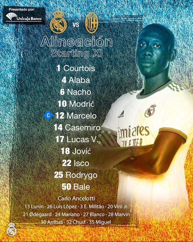 Danh sách xuất phát Real Madrid vs AC Milan