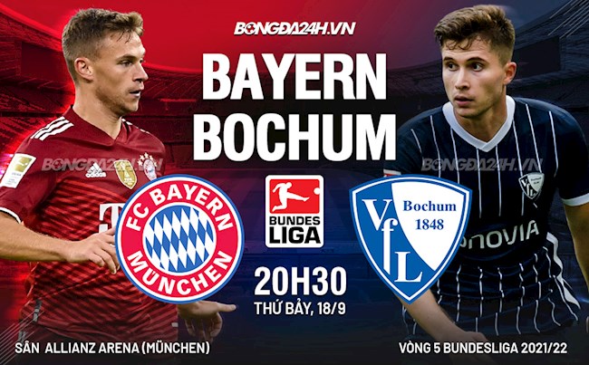 Nhận định Bayern Munich vs Bochum 20h30 ngày 18/9 (Bundesliga 2021/22)