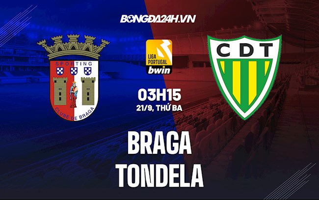 Nhận định Braga vs Tondela VĐQG 3h15 ngày 21/9 (Bồ Đào Nha 2021/22)
