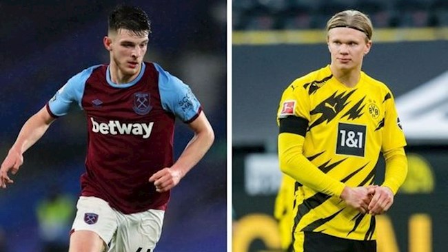 Declan Rice và Erling Haaland là hai mục tiêu hàng đầu của MU trong hè 2022