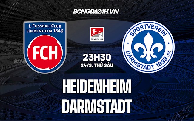 Nhận định bóng đá Heidenheim vs Darmstadt 23h30 ngày 24/9 (Hạng 2 Đức 2021/22)