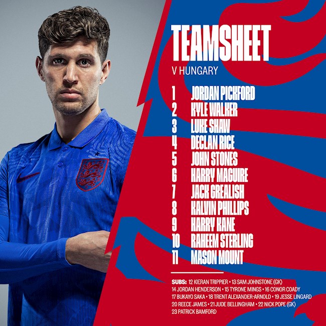 Đội hình ra sân của tuyển Anh