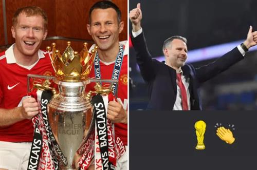 Scholes bất ngờ chúc mừng Giggs Scholes bat ngo chuc mung Giggs