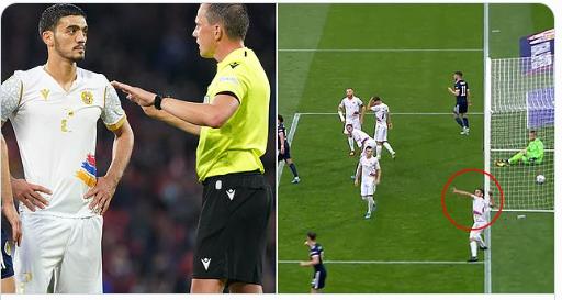 Cầu thủ Armenia thoát thẻ đỏ khó tin ở Nations League