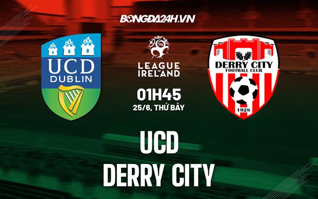 Nhận định,  UCD vs Derry City 1h45 ngày 25/6 (VĐQG Ireland 2022)