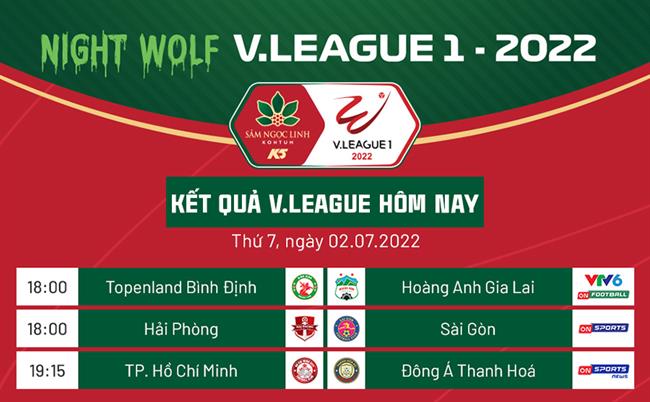 Ket qua V.League 2022 hom nay 2/7