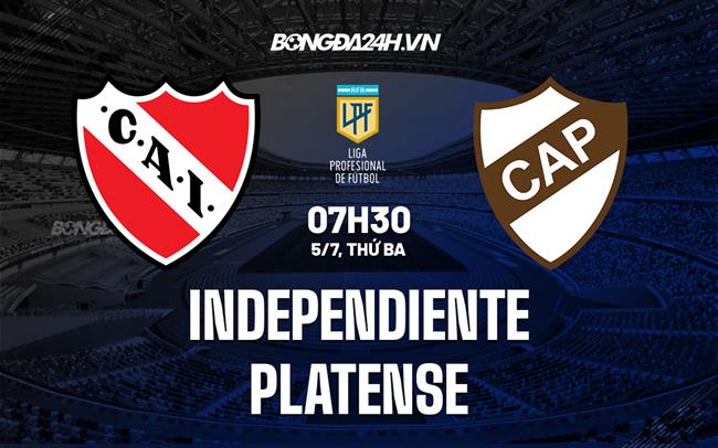 Nhận định,  Independiente vs Platense 7h30 ngày 5/7 (VĐQG Argentina 2022)