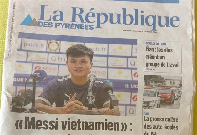 Quang Hải lên trang nhất báo Pháp