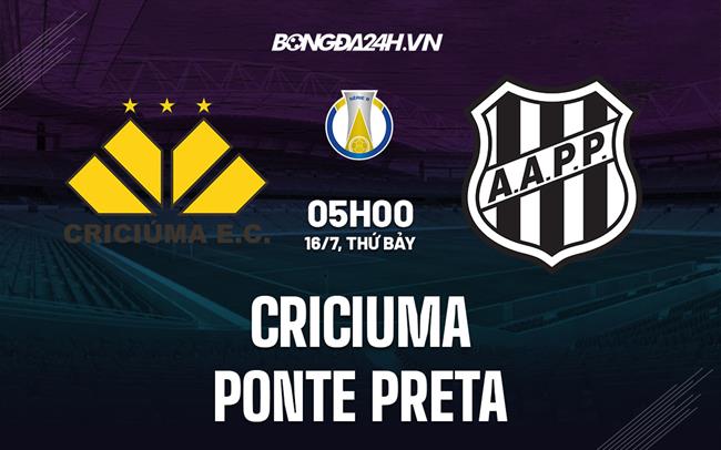 Nhận định bóng đá Criciuma vs Ponte Preta 5h00 ngày 16/7 (Hạng 2 Brazil 2022)
