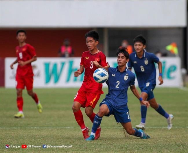   U16 Viet Nam vuot qua Thai Lan o ban ket U16 dong Nam a 2022. anh: VFF. 