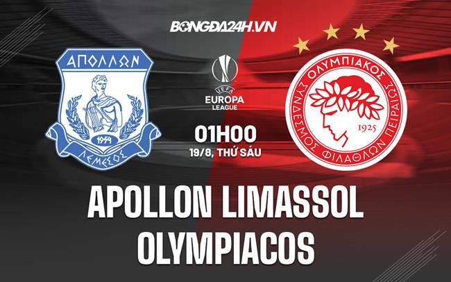 Nhận định Apollon Limassol vs Olympiacos 0h00 ngày 19/8 (Europa League 2022/23)