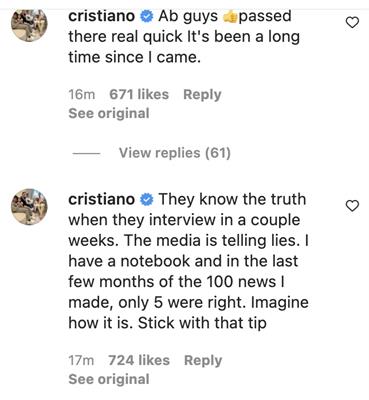 Ronaldo lên tiếng trước những tin đồn về mình 2