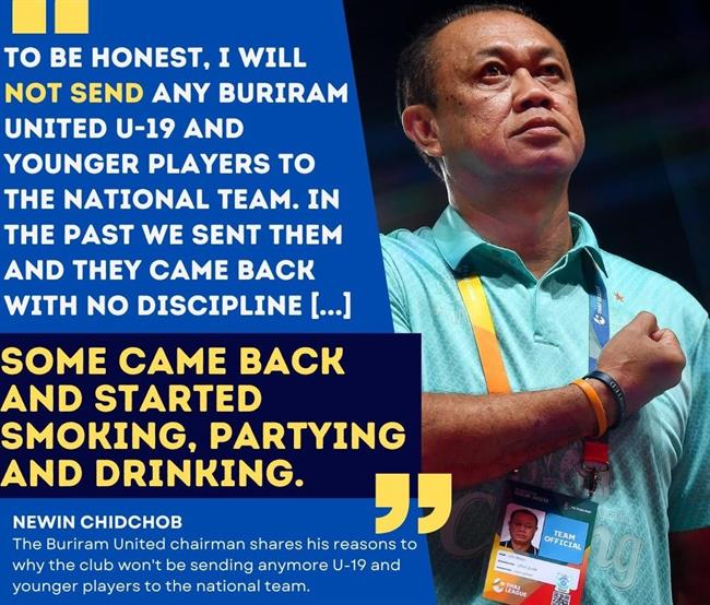 Tuyển thủ U19 Thái Lan bị tố hút thuốc, uống rượu khi trở về CLB 1 Tuyển thủ U19 Thái Lan bị tố hút thuốc, uống rượu khi trở về CLB 1