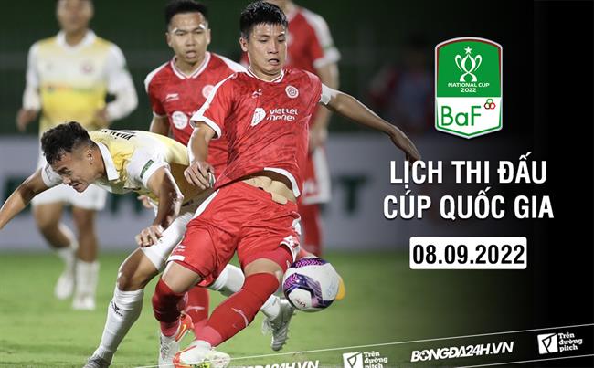 lịch thi đấu tối nay Lịch thi đấu Cúp Quốc gia hôm nay 8/9: Bình Phước vs Hà Nội; Viettel vs Bình Định