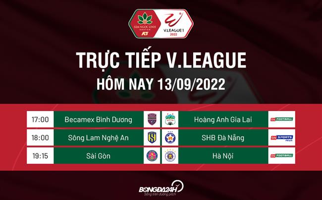 Truc tiep V.League 13/9/2022