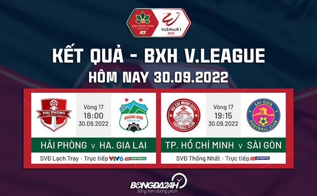 Kết quả bảng xếp hạng V.League hôm nay 30/9/2022 Ket qua bang xep hang V.League hom nay 30/9/2022