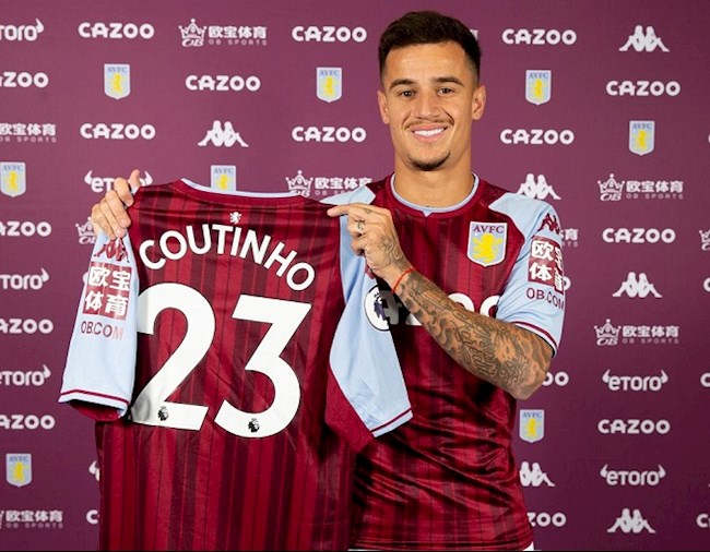 Coutinho mặc áo số 23 ở Aston Villa