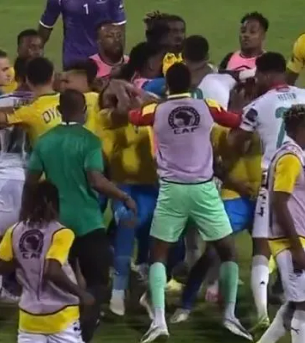 Ẩu đả ở trận Gabon vs Ghana Ẩu đả ở trận Gabon vs Ghana