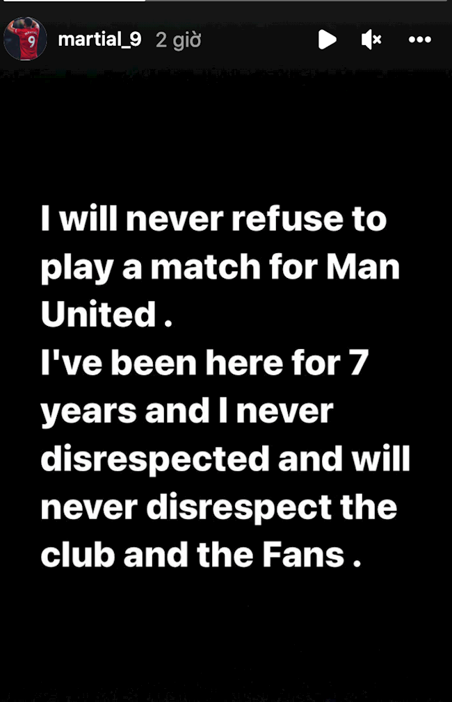 Martial phân trần trước lời cáo buộc của HLV Rangnick